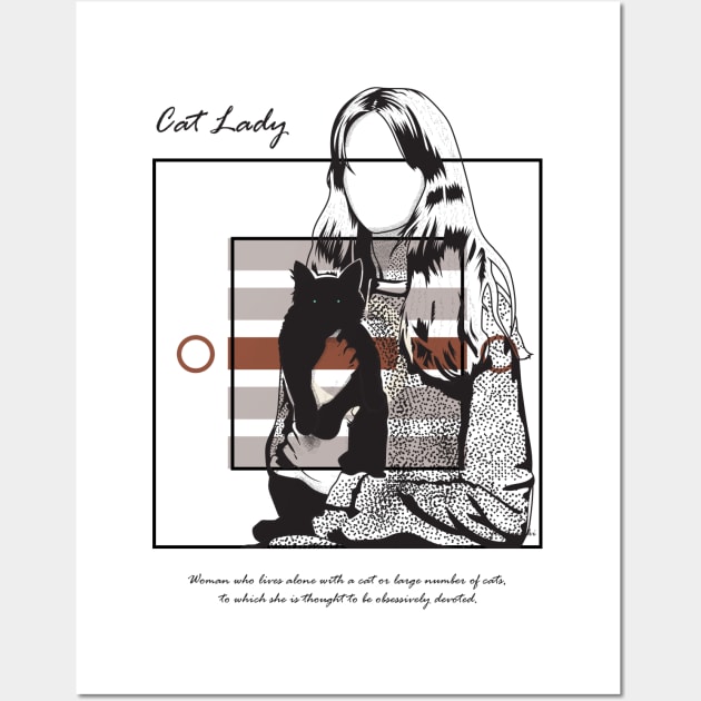 Cat Lady version 8 Wall Art by Frajtgorski